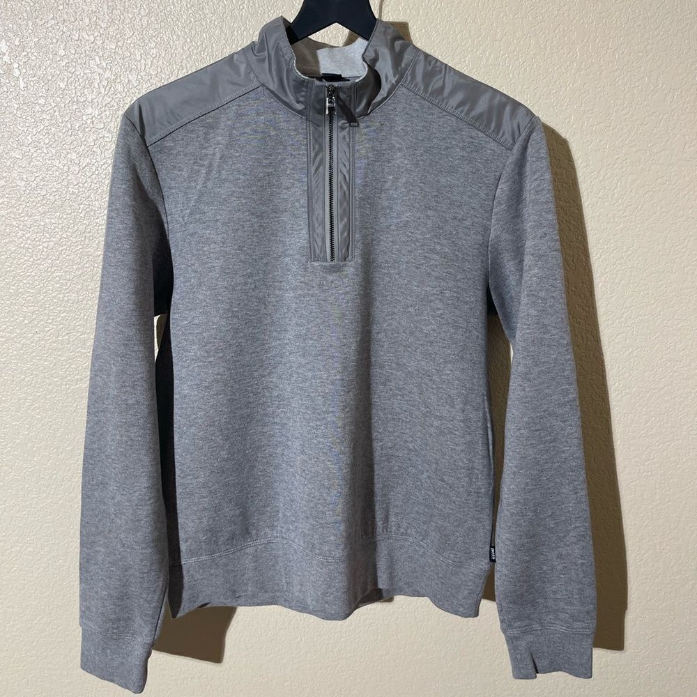 Boss Gray Zip Up Sweater